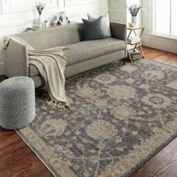 Rackhams Avant Garde-Vintage Beige Blue Brown Traditional Boho Fringe Rug - 200 x 290 cm - thumbnail 1