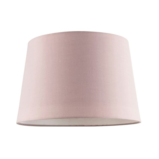 Rackhams Blush Pink Cotton Fabric 12inch Drum Lampshade with White Cotton Inner - image 1
