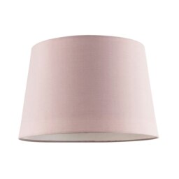 Rackhams Blush Pink Cotton Fabric 12inch Drum Lampshade with White Cotton Inner