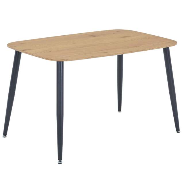Rackhams Aspen Rectangular Dining Table with Black Tapered Legs - Oak - image 1
