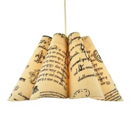 Rackhams Vintage France Theme Linen Pendant Shade with Black Scroll Wording