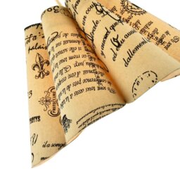 Rackhams Vintage France Theme Linen Pendant Shade with Black Scroll Wording - thumbnail 3