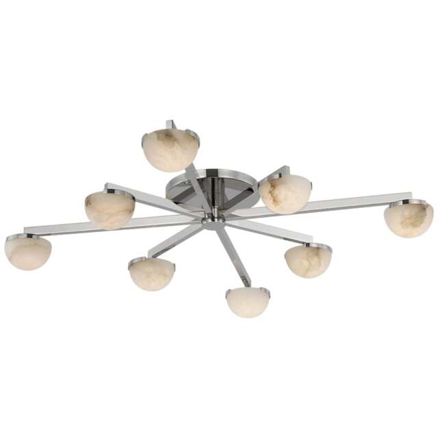 Rackhams Pedra Large Staggered Arm Flush Mount Light - Polished Nickel