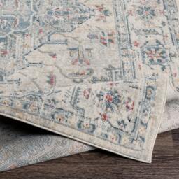 Rackhams Jolie-Vintage Blue Grey Ivory Burgundy Traditional Boho Rug - 160 x 220 cm - thumbnail 4