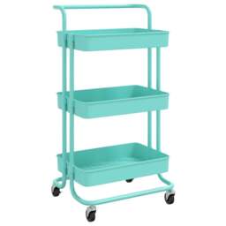 Rackhams 3-Tier Kitchen Trolley Turquoise 42x35x85 cm Iron and ABS - thumbnail 2