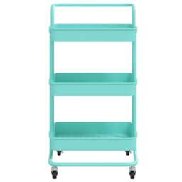 Rackhams 3-Tier Kitchen Trolley Turquoise 42x35x85 cm Iron and ABS - thumbnail 3