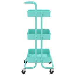 Rackhams 3-Tier Kitchen Trolley Turquoise 42x35x85 cm Iron and ABS - thumbnail 4