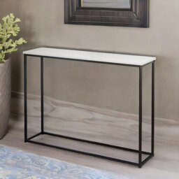 Rackhams Freestanding Slim Hallway Console Table White - thumbnail 3