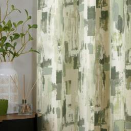 "Rackhams Bamford Ready Made Floral Eyelet Curtains Fennel - 46x72""" - thumbnail 4