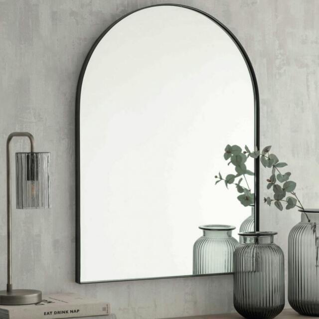Rackhams Arched Wall Mirror - Glass/Iron - H80 x W3 x D60cm, 4.5kg - image 1