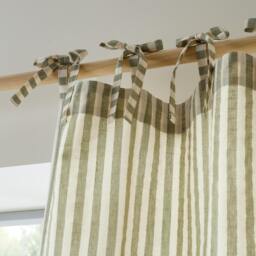 Rackhams Zanzibar Woven Stripe Voile Curtain Panel Green - 140 x 183 cm - Green - thumbnail 3