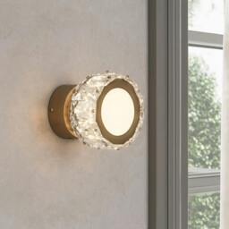 Rackhams Dilan Antique Brass & Crystal LED Wall Light - thumbnail 1
