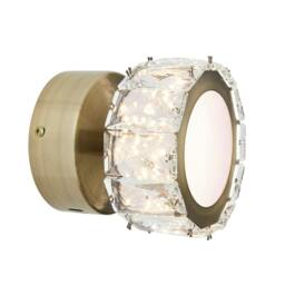 Rackhams Dilan Antique Brass & Crystal LED Wall Light - thumbnail 3