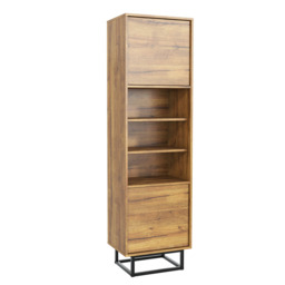 Rackhams Vintage 175cm Loft Retro Industrial Display Cabinet Oak Cupboard - thumbnail 6