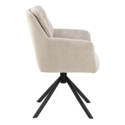 Rackhams Alonso Swivel Cream Dining Chair with Armrest Set of 2 - 1 - thumbnail 3