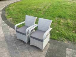 Rackhams Light Grey Rattan Outdoor Garden furniture Set Height Adjustable Rising Lifting Table and 6 Chairs Set with Seat Cushion - thumbnail 5