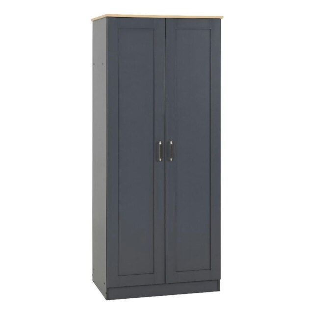 Rackhams Portland 2 Door Double Wardrobe - Grey and Oak