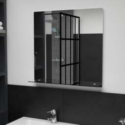 Rackhams Wall Mirror with Shelf 60x60 cm Tempered Glass - thumbnail 1