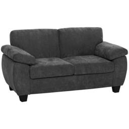 Rackhams 2 Seater Sofa, Chenille Small Sofa with Spring Cushions - Dark Grey - thumbnail 2