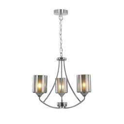 Rackhams Ashton 3-Light Polished Chrome Chandelier Ceiling Light - thumbnail 2