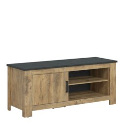 Rackhams Rapallo 1 Door 138 cm TV Cabinet in Chestnut and Matera Grey - 1