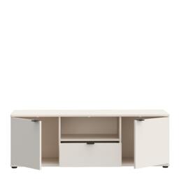 Rackhams Ganymede TV Unit with Open Shelf, Drawer & 2 Doors in Sand - W 129.8 X  H 43.9 X  D 41.3cm - 1 - Manufactured Wood - thumbnail 5