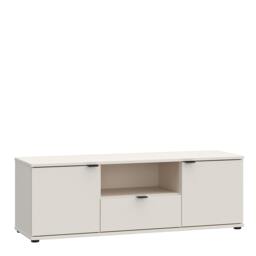 Rackhams Ganymede TV Unit with Open Shelf, Drawer & 2 Doors in Sand - W 129.8 X  H 43.9 X  D 41.3cm - 1 - Manufactured Wood - thumbnail 2