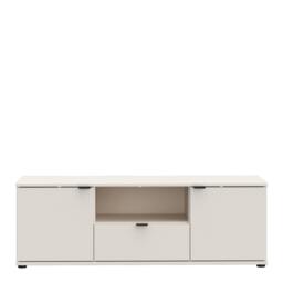 Rackhams Ganymede TV Unit with Open Shelf, Drawer & 2 Doors in Sand - W 129.8 X  H 43.9 X  D 41.3cm - 1 - Manufactured Wood - thumbnail 3
