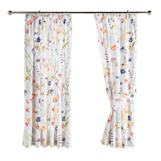 Rackhams Larissa Floral Curtains - Multicoloured - 54in x 66in - Multicoloured - 80% Cotton/20% Polyester - image 1