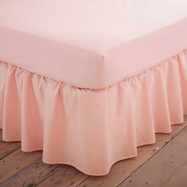 Rackhams Charlotte Thomas Poetry Plain Dye Polycotton Single Platform Valance Sheet Frilled - Aubergine - 90 x 190cm - Peach - Single - image 1