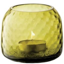 Rackhams LSA Dapple Tealight Holder Vase 7cm Woodland Green - 1 - Glass - Woodland Green