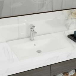 Rackhams Luxury Basin with Faucet Hole Matt White 60x46 cm Ceramic - thumbnail 1