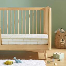 Rackhams - Cot Bed Fitted Sheet - Vine Mint - thumbnail 6