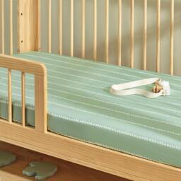 Rackhams - Cot Bed Fitted Sheet - Vine Mint - thumbnail 1