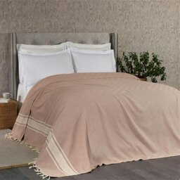 Rackhams Linear Cotton Blanket - Bedspread - Super King (270 x 260 cm) - Ash Grey on Natural - thumbnail 5