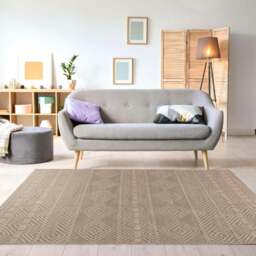 Rackhams Aztec Beige Jute Looking Washable Rug - 120X170 cm - thumbnail 2