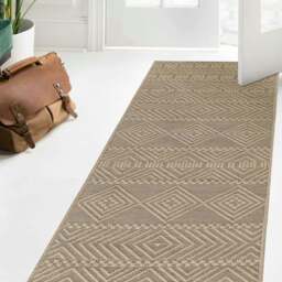 Rackhams Aztec Beige Jute Looking Washable Rug - 120X170 cm - thumbnail 5