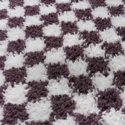 Rackhams Moodi Shaggy Purple Mosscheck Rug - Ø 120 cm - thumbnail 4