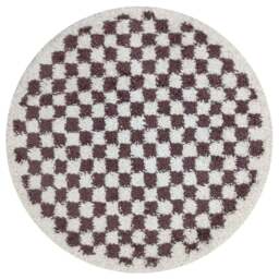 Rackhams Moodi Shaggy Purple Mosscheck Rug - Ø 120 cm - thumbnail 1
