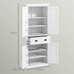 Rackhams Freestanding Kitchen Storage Cabinet with Drawers and Shelves White - Kitchen Cabinet - MDF, particle board - White - thumbnail 6