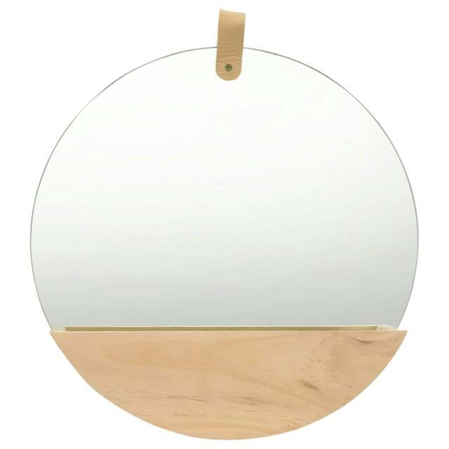 Rackhams Wall Mirror Solid Pinewood 35 cm