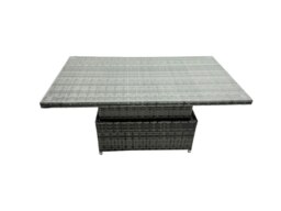 Rackhams Rattan Dining Table Sofa Set with Side Table 2 Stools Outdoor 8 Seat Garden Furniture Set Dark Grey Mixed - thumbnail 3