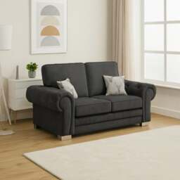 Rackhams Milan Chesterfield Fabric 2 Seater Sofa - Full Back - Mink - thumbnail 3