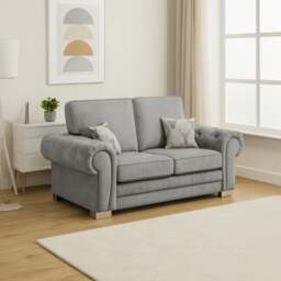 Rackhams Milan Chesterfield Fabric 2 Seater Sofa - Full Back - Mink - thumbnail 2