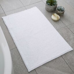 Rackhams Bobble Bath Mat - White - Bath Mat 50 x 80 cm - thumbnail 1