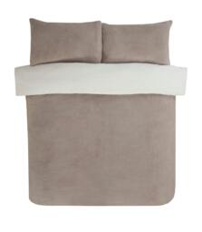 Rackhams Luxury Super Soft & Reversible Teddy Fleece Duvet Cover and Pillowcase - Double - thumbnail 5