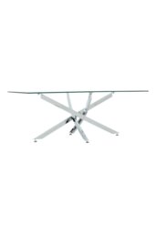 Rackhams Rectangle Clear Glass Top Coffee End Table - 120 x 60 x 45cm - Clear - thumbnail 4