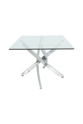 Rackhams Rectangle Clear Glass Top Coffee End Table - 120 x 60 x 45cm - Clear - thumbnail 6