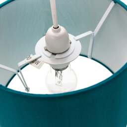 "Rackhams Traditionally Designed Small 8"" Drum Lamp Shade in Unique Teal Faux Silk Fabric" - thumbnail 3