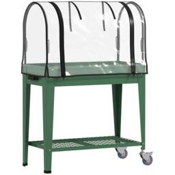 Rackhams Raised Planter with Greenhouse Cover, Mobile Elevated Garden Bed with Wheels and Bottom Shelf for Vegetables, Green - Green